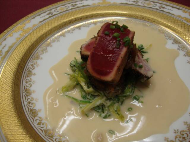 Ahi Tuna~Seaweed Salad~Ginger Emulsion