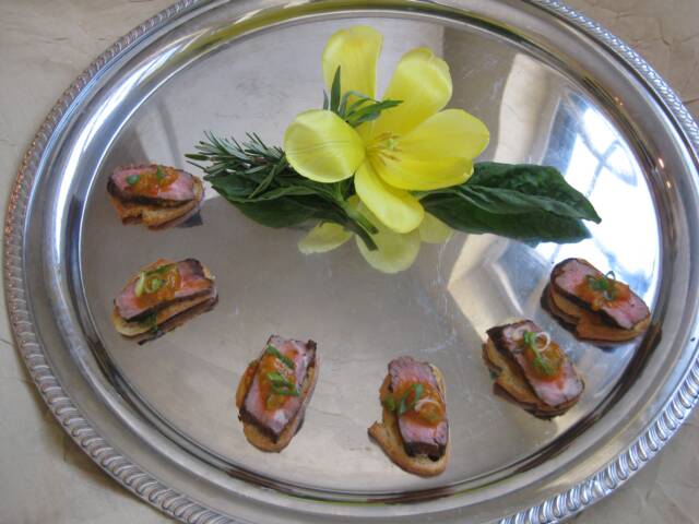 Beef~Crostini~Sofrito Sauce