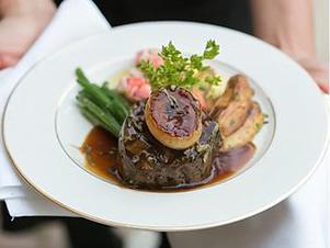 Beef Sirloin with Lobster, Roasted Potatoes & Steamed Asparagus